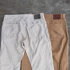 AG Adriano Goldschmied Pants Jeans Graduate Evertt Lot of 2 White Brown 34