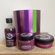 The Body Shop Frosted Tin of Delights Discontinued 2017 Frosted Plum Gift Set