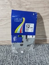 Label Tape Cassette TZc-231 For Brother P Touch 12 mm  8 m Black On White Tape