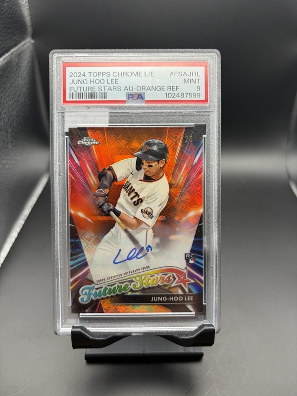 2024 Topps Chrome Jung Hoo Lee Future Stars Auto Orange Refractor /25 PSA 9