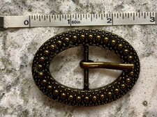 Solid Metal Belt Buckle Brass Tone Oval