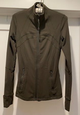 lululemon Define Jacket Size 4 Wren Olive Green Brown Luon Full Zip Pockets