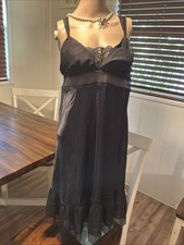 VTG Victoria s Secret Angels Nightgown L Black Below Knee NEW W/ORIGINAL TAG