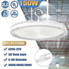 150W UFO LED High Bay Light 3000K-5000K Commercial Shop Light Dimmable Fixtures