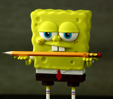 SpongeBob 3D 30cm - Statua Stampata in 3D Fatta a Mano - Decorazione Unica