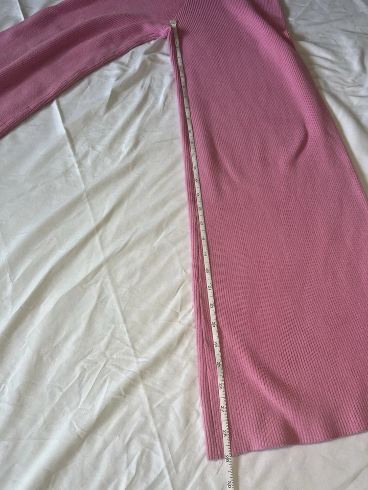 FREE PEOPLE FP BEACH PINK WAVERLY SWEATER ONE SHOULDER JUMPSUIT WIDE LEG SZ S Foto 3 de 4