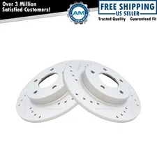 Performance Brake Rotor Drilled & Slotted Rear G-Coated Pair for GM