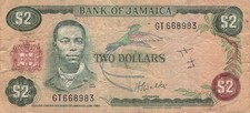 Jamaica 2 Dollars 1976 P-60b