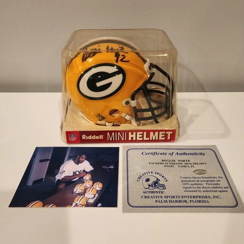 Reggie White Green Bay Packers Signed Mini Helmet With COA Creative Sports 21268
