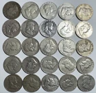LOT OF 25 - 90% Silver Franklin Half Dollars Circulated With Early Dates