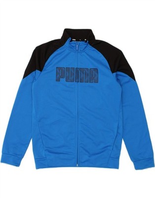 Puma Jungen Graphic Trainingsanzug Oberteil Jacke 13-14 Jahre Blau Colourblock AY01