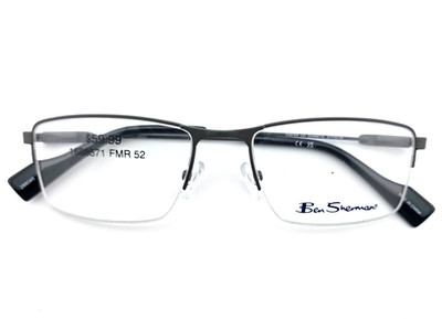 BEN SHERMAN FOSTER C01 GUNMETAL UNISEX AUTHENTIC HALF RIM EYEGLASSES 52-18-140