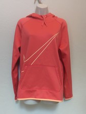 Nike Ladies Sz L Swoosh Pullover High Neck Long Sleeve Thumb Hole Hoodie