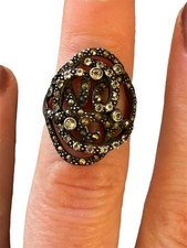 Vintage Sterling Silver 925 Marcasite CZ Swir...