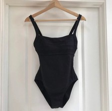 Cole of California Black High Waisted Leg One Piece Swimsuit Size 8 Medium Swim