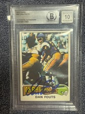 1975 Topps DAN FOUTS SIGNED ROOKIE AUTO BAS Beckett 10 SAN DIEGO CHARGERS HOF