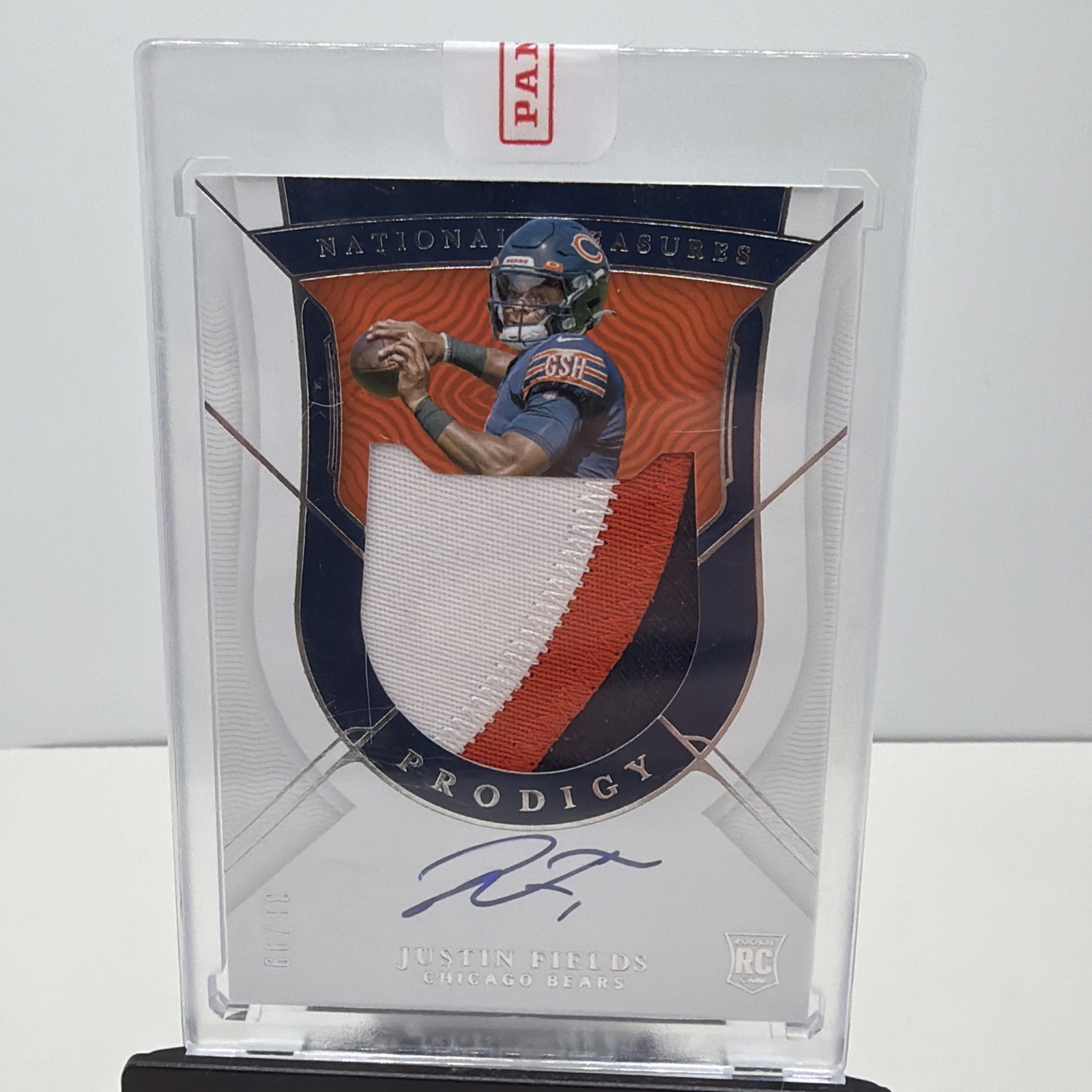 2021 Panini National Treasures Justin Fields Prodigy 3 color RPA #36/99 Chiefs