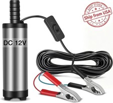 12V Fuel Transfer Pump Mini Portable Stainless Steel On/Off Switch Oil Diesel