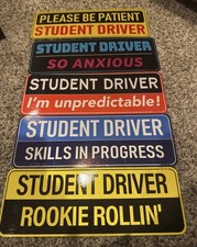 5Pack Student Driver Magnet Bumper Stickers For New Driver Magnet Car Sign Metal