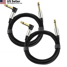 Adoerpai 2-Pack Guitar Cables 1/4 Inch 6.35mm Male to Jack 6.6FT, Gold