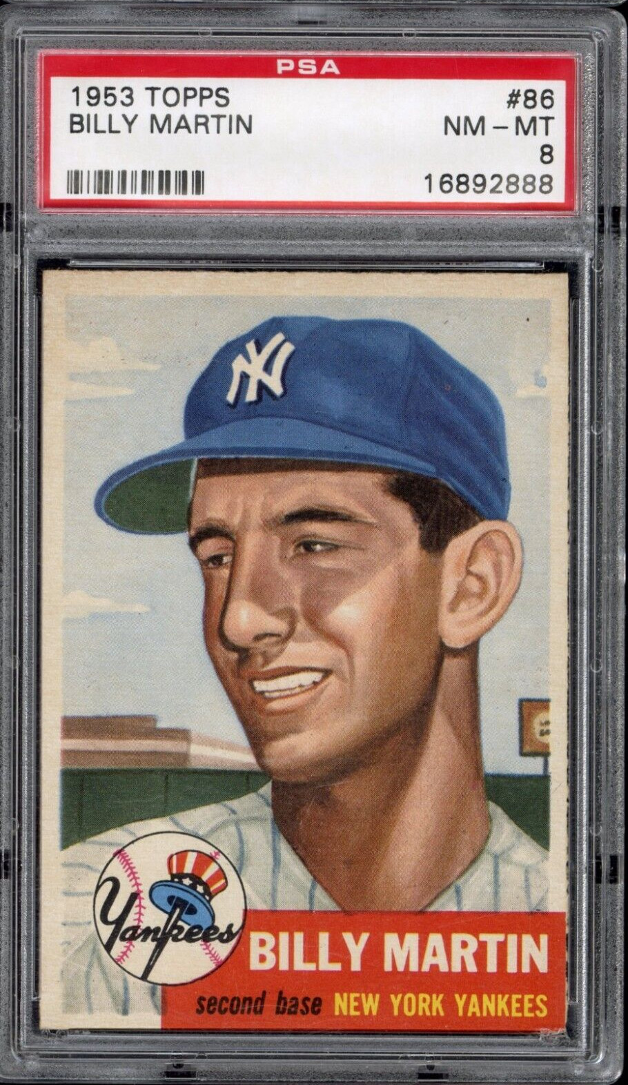 1953 Topps #86 Billy Martin - PSA NM-MT 8 - New York Yankees - CENTERED  VSCARDS