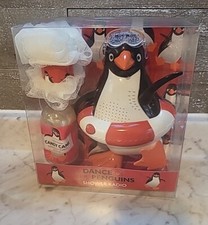 Vtg Shower Radio 'DANCE OF THE PENGUINS' AM/FM Bath Set Bubbles Sponge Gift Set