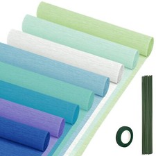 Crepe Paper Streamers 8 Rolls 10 x 98Inch 8 Blue Colors Crepe Paper Sheets fo...