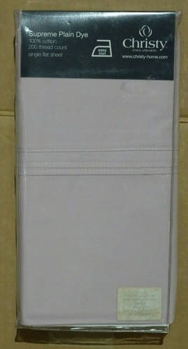 Christy Plain Dye Cotton Flat Bed Sheets - Single / King Tatty packaging - Picture 3 of 4