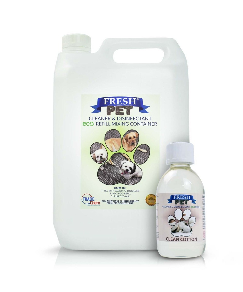 Dog Kennel Cleaner 250ml With A Empty 5L Clean Cotton Fresh Pet