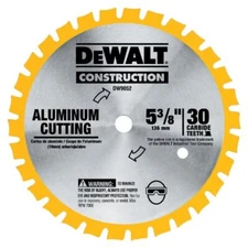 DEWALT DW9052 5-3/8" 30 Tooth Aluminum and Non-Ferrous Metal Circular Saw Blade