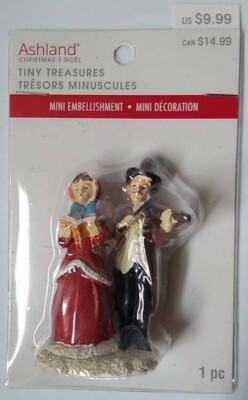 Tiny Treasures Mini Carolers' & Violinist by Ashland  CHRISTMAS VILLAGE DECOR