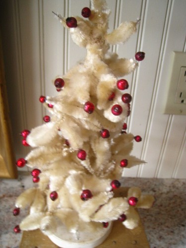 RARE/HTF Chenille/Pipe Cleaner Bottle Brush Tree Mini Ornaments Christmas 10.5" - Picture 3 of 7