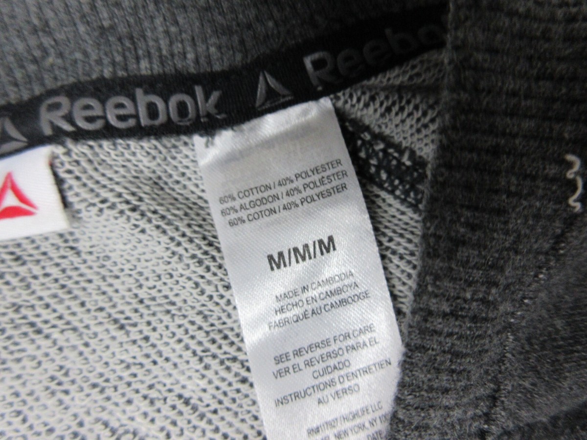 Reebok Sweater Mens Adult Medium Gray Logo Casual Sweatshirt