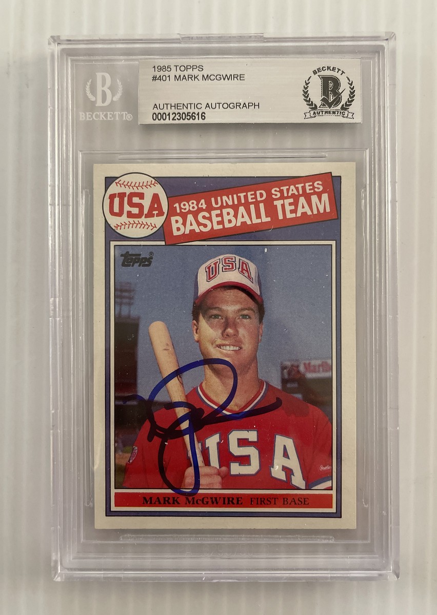 Mark Mcgwire Signed Autographed 1985 USA Topps Rookie Card Beckett