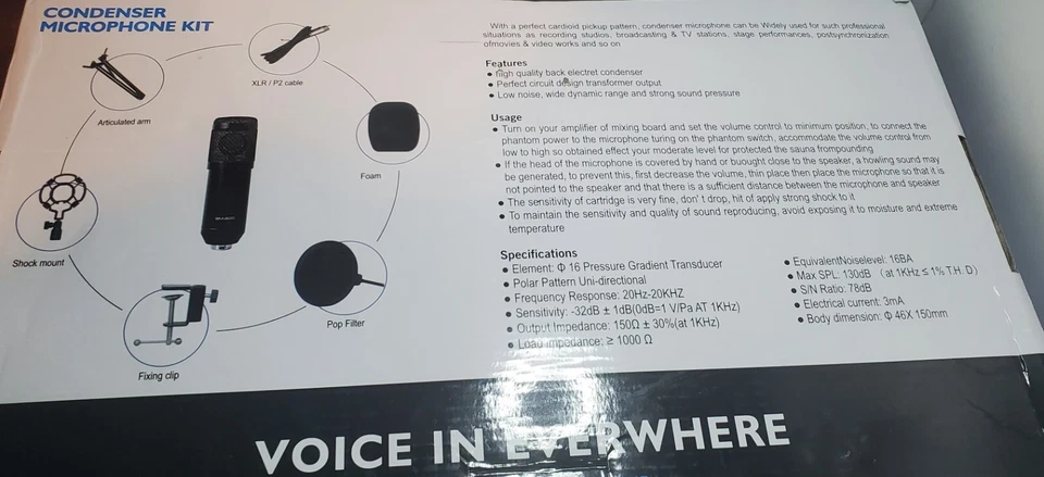 ASMUSE Condenser Microphone Kit Professional Studio - Image 3 of 4