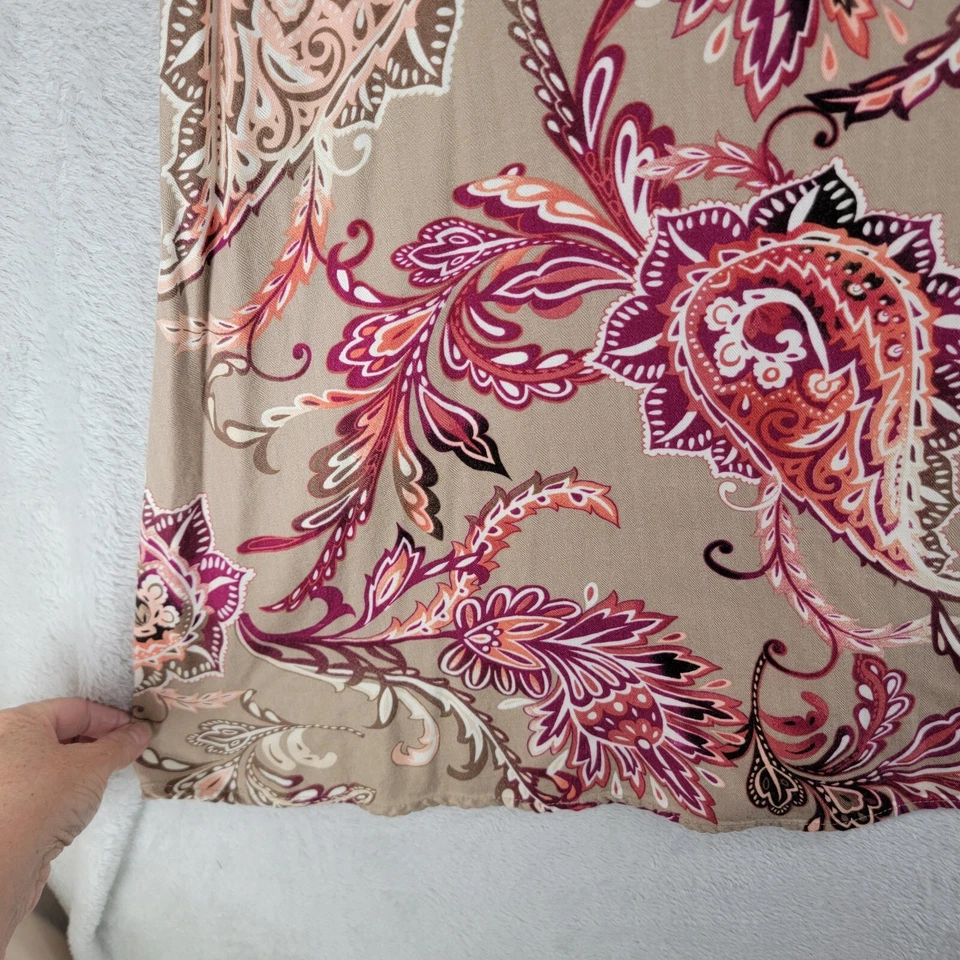 Croft Barrow Mujer Multicolor Paisley Línea A Falda Cremallera Lateral Rayón Talla 16 Foto 3 de 4