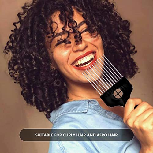 2 Pack Metal Hair Pick For Afro Hair Hair Pick Afro Comb For Curly Hair Afro Pic - Picture 4 of 6