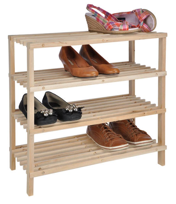 Holz Schuhregal XL mit 4 Etagen - Schuhständer Schuhablage Shoe Rack Schuh Regal - Bild 1 von 1