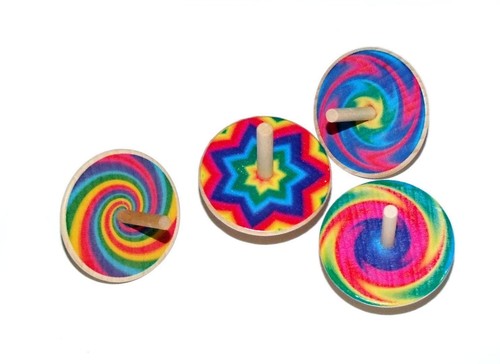 Wooden Toy Wooden Spinning Top Colourful Bxlxh 1 9/16x1 25/32in New Spielgerät
