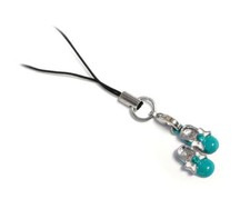 Cell I Phone Gems Charms Lanyard Crystal Accessory 6021 in Teal