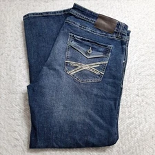 TK Axel Slim Bootcut Jeans Mens Size 41x31 Stretchy Medium Wash Denim