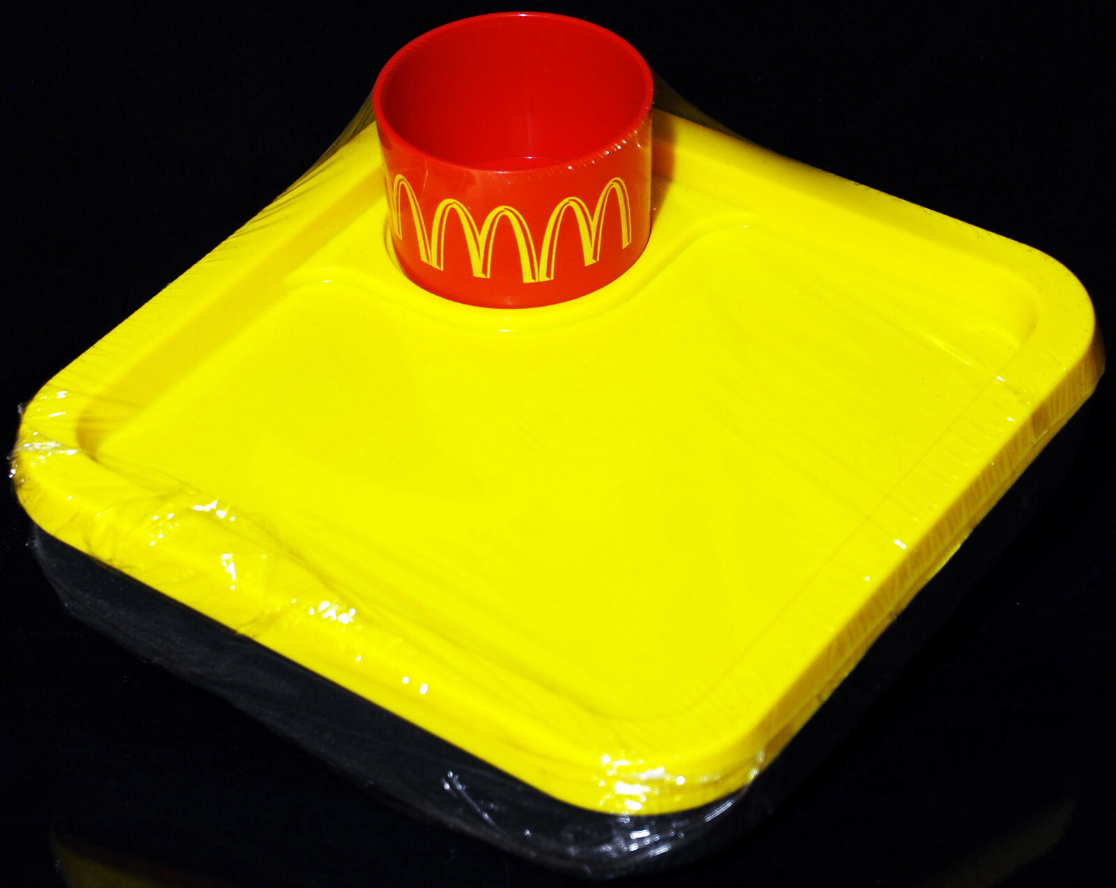 McDonald's Kids Plastic Foam Padded Portable Happy Meal Lap Serving Tray w/ Cup
