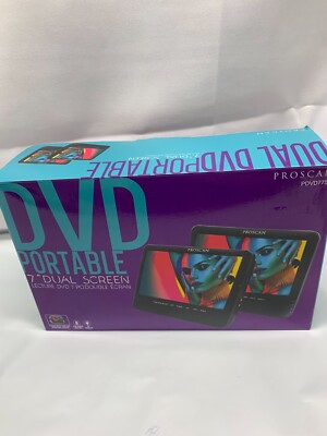 Proscan- 7'' Dual Screen Portable DVD Players-2 PACK- PDVD7751- Black*New