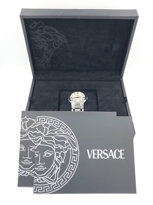VERSACE メデューサ　ULQ99 デイト付き Versace Madison BLQ99 Roman Numeral White Dial Stainless Steel