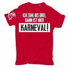 Herren TShirt Ich zähl bis drei dann ist hier KARNEVAL S – 5XL lustige sprüche