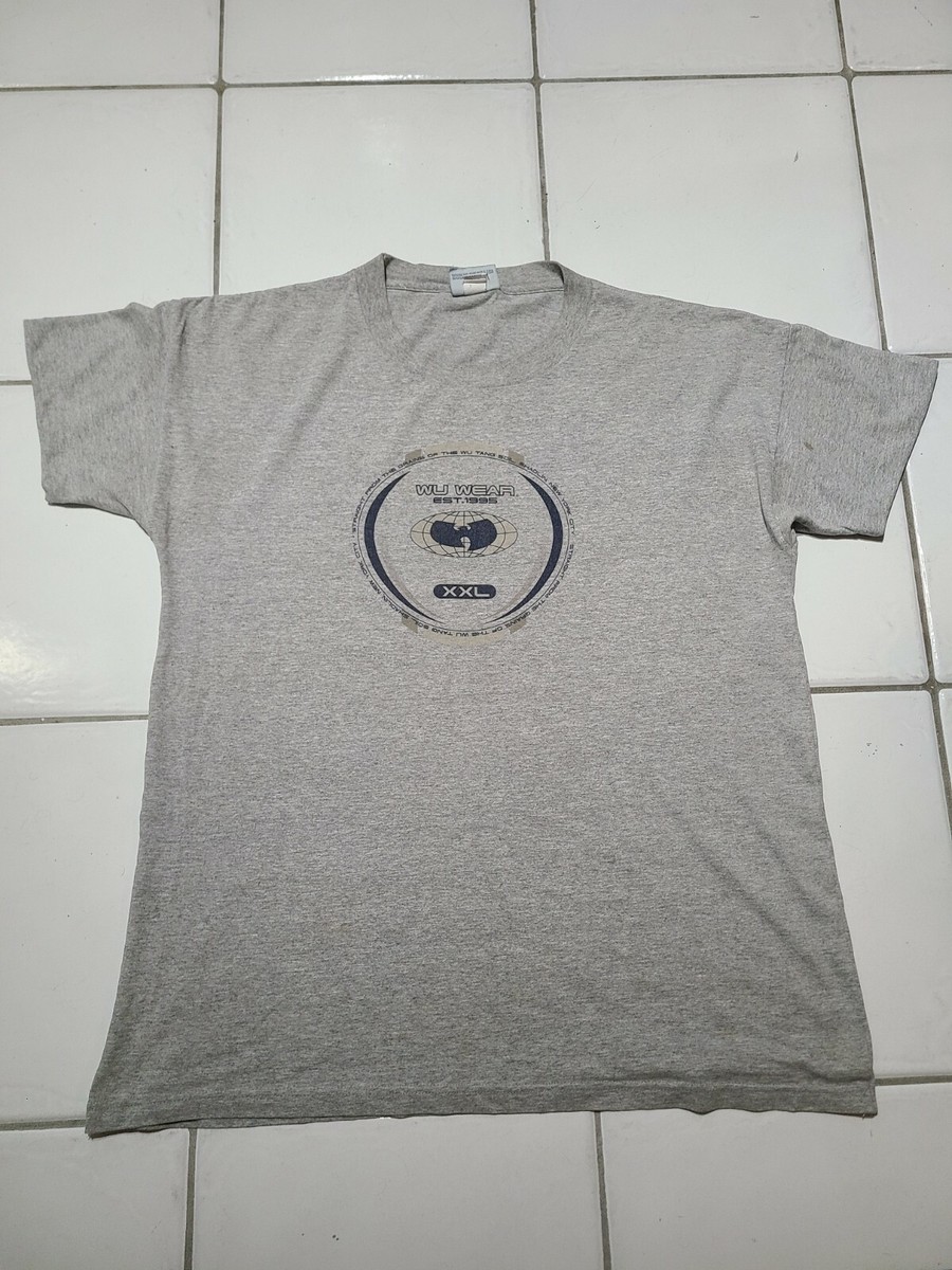 Authentic Wu Wear Wu Tang Clan Vintage T Shirt 1990s Grey, Great