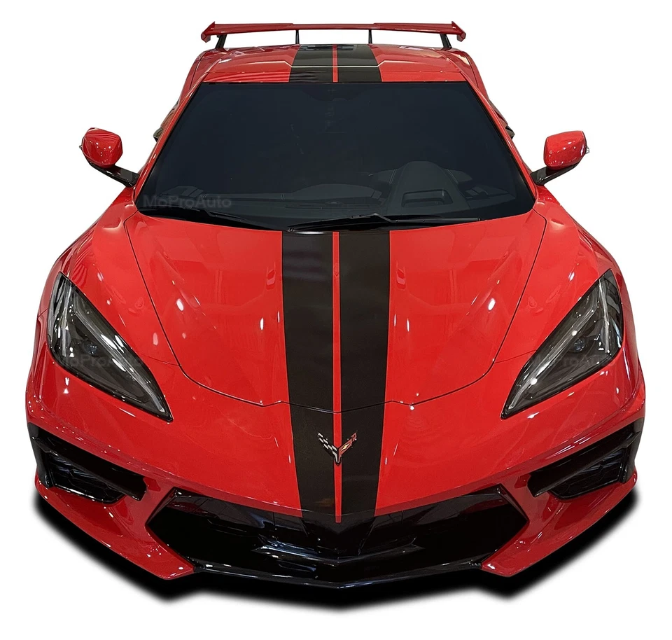 C8 RALLY 2020-2024 Chevy Corvette C8 Racing Stripes Hood Vinyl Graphic Decals Foto 4 de 4