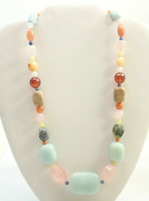 Jay King DTR Mine Finds Multi Stone Beaded Sterling Silver Necklace