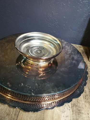 Oneida Countess Lazy Susan Silverplate Webster Wilcox 15.5" Diameter, 3" Tall - Imagen 6 de 9