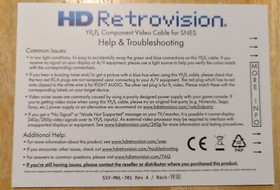 HD Retrovision SNES YPbPr/Component Cable, Super Nintendo, Factory Sealed, New